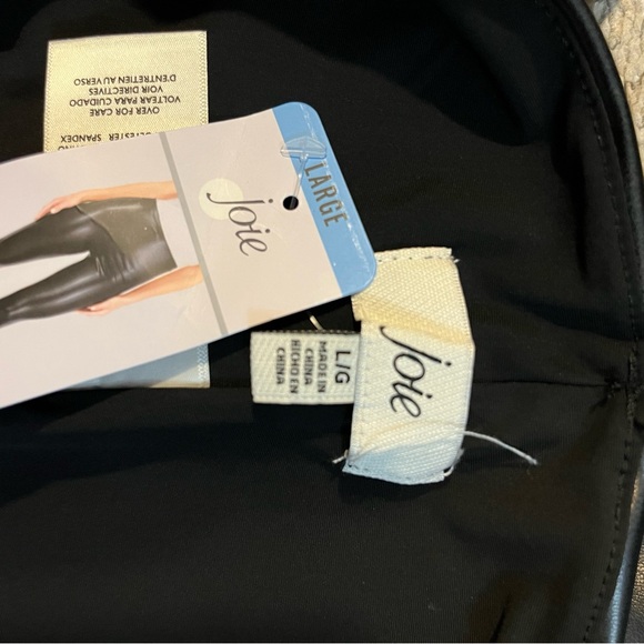 Joie Black Faux Leather Pants Size Large NWT - Picture 4 of 13